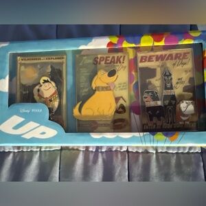 Disney Pixar 10 year anniversary UP  pins box set Dug beware of dogs wilderness